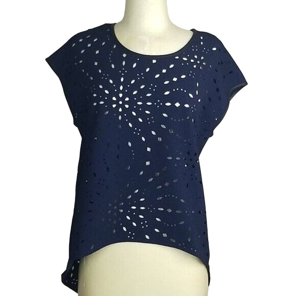 Alberto Makali Womens Perforated Top Sz S Whisygoth Artsy Topper Lagenlook Hilo